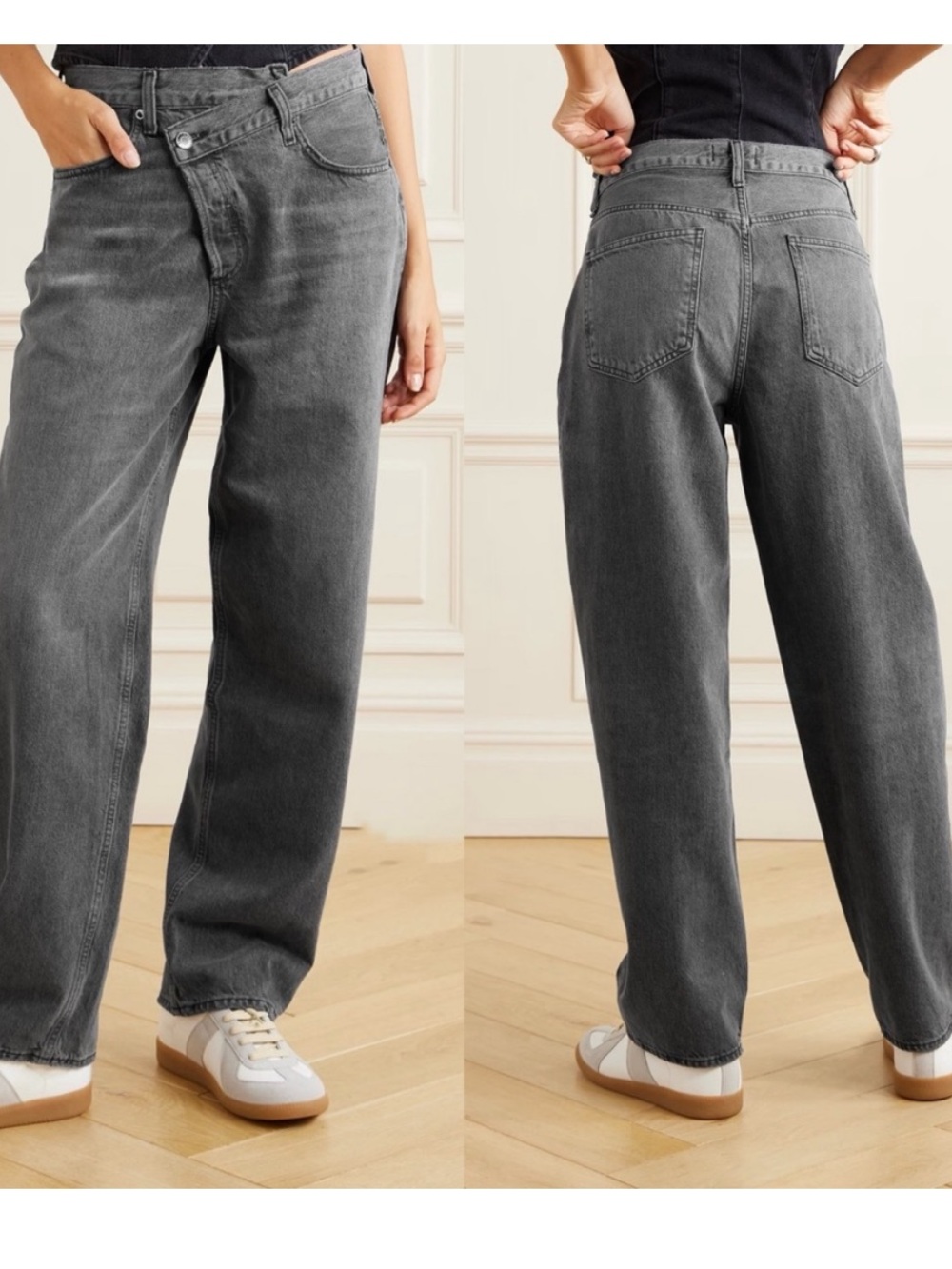AGOLDE Criss Cross Upsized High-Rise Tapered Organic Jeans